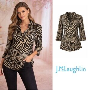 Jmclaughlin Durham animal print top seabray Zebra Print Women's Top